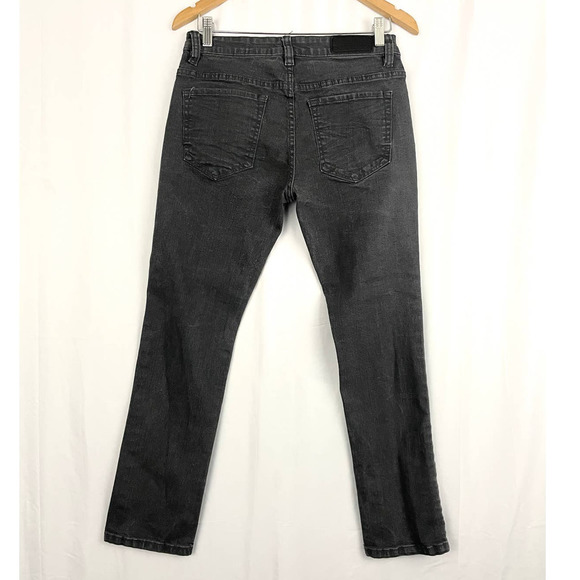 Black Denim Jeans 30 x 30 Stretch Men's Reaction Kenneth Cole Slim Fit - Picture 3 of 13